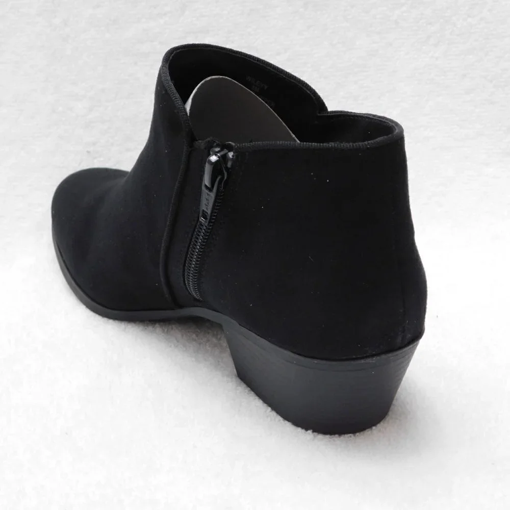 𝅺W518 Style & Co Black Women's Wileyy Ankle Booties - Faux Suede